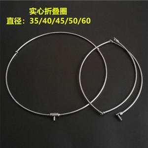 ตาข่ายดักปลาแบบพับได้ ทำจากสแตนเลสแท้ ขนาด 35 ซม. 40 ซม. 45 ซม. 50 ซม. 60 ซม. แบบชิ้นเดียว รูปทรงกลม อุปกรณ์ตกปลา - Product Image 3