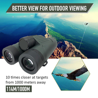 Jumelles étanches noires ED 8x42/10x42 haute puissance longue portée pour la chasse et l'observation des oiseaux, prisme Bak4, revêtement vert FMC, champ de vision 6°