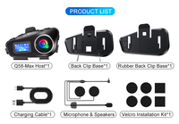 Casque Intercom Moto Q58 Max Sans Fil Bluetooth Oreillette Ouverte Anti-Bruit avec Radio FM