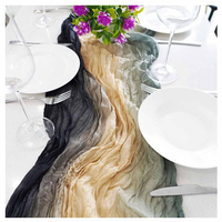 Nappe en gaze avec ruban en mousseline de soie, arc drapé pour mariage, réception, douche, fête d'anniversaire, décoration de table