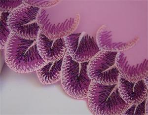 Vải Ren Tay Thiết Kế Bán Sỉ Ren Cô Dâu Màu Tím Trang Trí Thêu Móc Tay Rộng 22Cm Mới Nhất Cho Trang Phục - Product Image 2