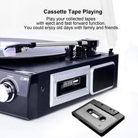   Tocadiscos con Altavoces, Reproductor de Vinilo a MP3 con Reproductor de Casetes, Radio AM/FM, Control Remoto, Codificación USB/SD