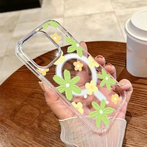 Funda Magnética Transparente con Flores Hermosas para iPhone 16 15 14 Plus 13 12 11 Pro Max, Carcasa Rígida de Acrílico con Carga Inalámbrica - Product Image 5