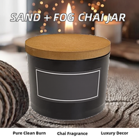 Bougie parfumée Sand + Fog Chai avec 2 mèches en coton sans plomb, brûlage propre, pot en verre, désodorisant pour la décoration de maison de luxe