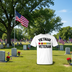 T-shirt promozionale con nastro commemorativo del servizio militare per veterani del Vietnam - Product Image 3