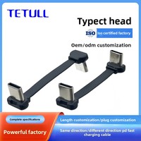 Câble de charge rapide PD double tête coudée Type-C (même direction) et double tête en T (direction différente) pour téléphone Android, directement de l'usine