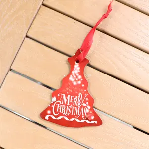 MDFSUB Árboles de Navidad forma Ornamento Espacios en blanco 3mm MDF doble cara Espacios en blanco Sublimación Adornos de Navidad