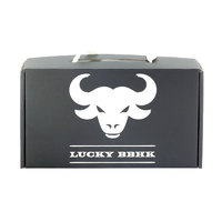 Individuell Bedruckte Wellpappe-Lebensmittelverpackungsbox mit Griff, Takeaway BBQ Fleisch Burger Faltbare Tragetasche für Restaurants