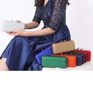 Bolso de Noche Largo de Color Sólido con Cristales de Estrás <span class=keywords><strong>para</strong></span> Mujer, Bolso de Hombro y de Mano con Diamantes Termosellados - Product Image 2