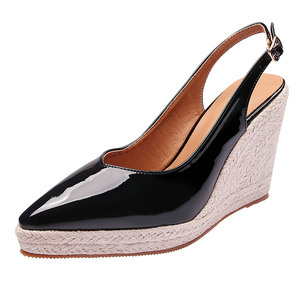 Nuovi <span class=keywords><strong>sandali</strong></span> estivi da donna di <span class=keywords><strong>grandi</strong></span> dimensioni con fibbia a cuneo cintura serpentina Open Toe <span class=keywords><strong>sandali</strong></span> con zeppa tacco alto da donna - Product Image 1