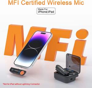Microphone cravate sans fil <span class=keywords><strong>Comica</strong></span> Vimo S MI pour <span class=keywords><strong>iPhone</strong></span>, certifié MFI, réduction du bruit, batterie 15 heures, transmission 656' - Product Image 4