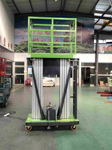 6-Meter pengangkat hidrolik kolom ganda, Platform kerja naik tinggi pengangkat gunting paduan aluminium baru dengan komponen Motor inti roda - Product Image 3