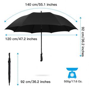 Parapluie de golf semi-automatique de haute qualité 27 pouces, armature en fibre de verre, 8 baleines, robuste, couleur personnalisée, impression de logo sur mesure - Product Image 3