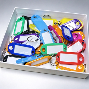 Etiquetas de Plástico para Llaves con Etiqueta de Tarjeta, Llaveros Coloridos, Etiquetas de Identificación para Equipaje de Hotel, Etiquetas de Plástico con Anillas para Llaves y Bolsos - Product Image 3