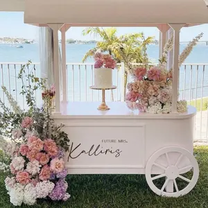Wooden Candy Cart With Wheels For Parties Event Backdrop Cart Wedding