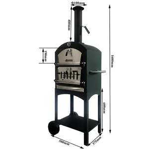 Portable Freestanding Outdoor Wood Fired Pizza Oven outside BBQ Grills Pellet Grill for Pizza and Barbecue for Outdoor Use