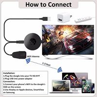 Miracast Dongle Drahtloser Video- und Audio-Transmitter Drahtloser Display-Empfänger, AirplayDLNA Kompatibel mit IOS/Android/Win