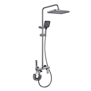 Système de <span class=keywords><strong>douche</strong></span> moderne chromé avec <span class=keywords><strong>pommeau</strong></span> de <span class=keywords><strong>douche</strong></span> à effet pluie et douchette à main, ensemble de <span class=keywords><strong>douche</strong></span> en laiton économe en <span class=keywords><strong>eau</strong></span> - Product Image 1