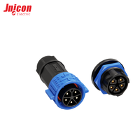 Connecteur d'alimentation industriel étanche M25 à 5 broches 30A 300V IP67, ensemble mâle-femelle à verrouillage par poussée pour extérieur