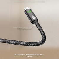 Câble USB C vers USB C magnétique à enroulement automatique 240W, câble de charge rapide tressé en nylon avec voyant lumineux