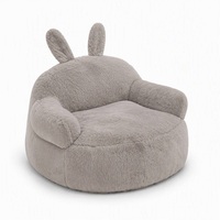 Canapé paresseux enfant en fausse fourrure moelleuse motif lapin de dessin animé, couleur personnalisable, avec accoudoirs, pour la maison, mobilier pour enfants, vente en gros