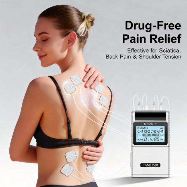 4 Channel Durable Tens Soothing Portable Muscle Pain Relief Stimulator for Physical Therapy Treatments