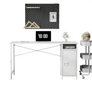 โต๊ะคอมพิวเตอร์เหล็ก <span class=keywords><strong>Predo</strong></span> OD50701 พร้อมตู้เก็บของบานเดี่ยว โต๊ะทำงานโลหะทันสมัย ประกอบง่าย พร้อมที่เก็บของ - Product Image 1