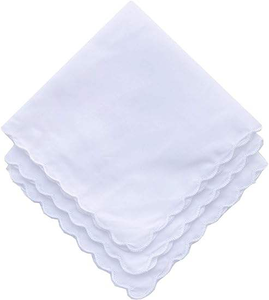 <span class=keywords><strong>Pañuelos</strong></span> Cuadrados <span class=keywords><strong>Bordados</strong></span> Personalizados al por Mayor de 11 x 11 Pulgadas, <span class=keywords><strong>Pañuelos</strong></span> de Algodón con Borde Festoneado, Diseños Blancos Lisos para Damas para Bodas - Product Image 2