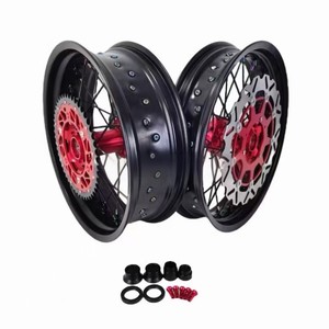 Juego de Llantas <span class=keywords><strong>Supermoto</strong></span> de 17 Pulgadas para <span class=keywords><strong>Honda</strong></span> CRF450 MIANA, Aleación de Aluminio CNC, Accesorios para Motocicleta, Homologados 2024 2025 2026 - Product Image 1
