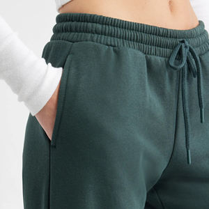 Pantalon de survêtement droit formel pour femme, coupe droite, taille mi-haute, avec fentes latérales, en molleton respirant 100 % coton – Vente en gros pour l'hiver - Product Image 3