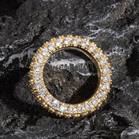 Top Icy – bagues en diamant 3 faces, bijoux pour femmes, bague en diamant glacé, Hip Hop, laiton plaqué or 18K + AAA CZ