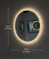 Miroir intelligent pour salle de bain, miroir LED anti-buée mural avec écran tactile et lumière à intensité réglable