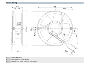 Ventilateur axial AC compact ebm-papst W2E143-AA15-92/A01, ventilateur de refroidissement industriel pour armoire de commande, HVAC et ventilation électronique - Product Image 2