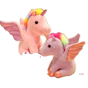 Suppliers Plush unicorn with lifelike wing classic plush toy Customized tag logo label OEM