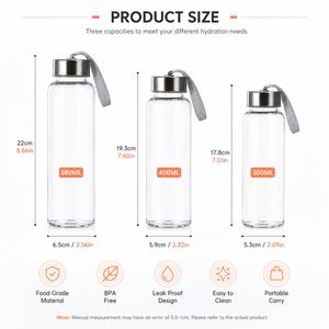 Botella de Agua Fría de Plástico AS Personalizada, Libre de BPA, Regalos Promocionales para Actividades Empresariales, Botella Deportiva Transparente Portátil con Tapa - Product Image 3