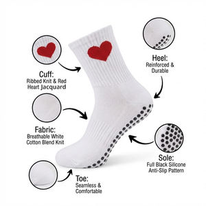 Wholesale Custom Logo High Quality Knitted Jacquard <b>Breathable</b> Yoga Pilates Grip <b>Socks</b> for Girls - Product Image 3