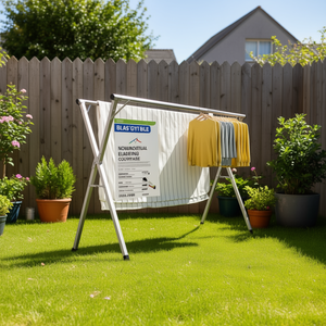 Tendedero Plegable DB de 2 Metros, de Doble Nivel, Diseño Moderno, Portátil, para Uso en Interiores y Exteriores, de Plástico y Hierro - Product Image 2