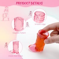 Mini dapat digunakan kembali plastik bening koboi Boot Shot kaca untuk koboi ulang tahun pesta Bachelorette dekorasi koboi Boot Shot