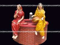 Statue Traditionnelle Moderne en Plastique Renforcé de Fibres, Style Punjabi, pour Mariage, Fête, Décoration Intérieure, Couleur et Taille Personnalisables, Simple et Rapide
