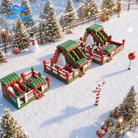 Château gonflable de Noël sur mesure, avec toboggan, pour intérieur et extérieur, thème festif, aire de jeux, vente en gros directe usine