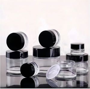 Pots cosmétiques vides en plastique PET noir écologiques avec couvercle à vis 100ml-500ml pour crème de soin de la peau, beurre corporel et produits capillaires - Product Image 4