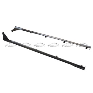 New Carbon Fiber MU Style Side Skirts Extension Lip Chin Spoiler Front <b>Splitter</b> Black for for 10TH FK8 Type R 2016+ - Product Image 6