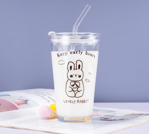 350ml 12oz vasetto bicchiere bicchiere dipinto vetro vetro Boba succo di <span class=keywords><strong>latte</strong></span> caffè <span class=keywords><strong>freddo</strong></span> con Silicone paglia sigillo coperchio tazze - Product Image 5