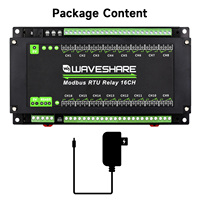 Module de relais Modbus RTU 16CH Waveshare, interface RS485 avec circuits de protection à isolation multiple, boîtier à montage sur rail B600