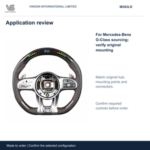 Volant en fibre de carbone pour Mercedes-Benz Classe G, configuration sélectionnée Open Center MG63LD - Product Image 4