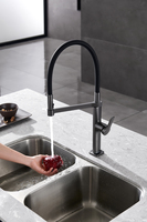 Promo Panas Keran Dapur Universal Multifungsi Modern Berbahan Kuningan dengan Tuas Tunggal, Inti Keramik, Warna Hitam Matte