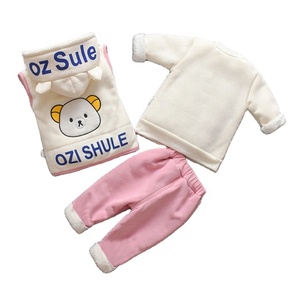 Set di <span class=keywords><strong>Abbigliamento</strong></span> Invernale Spesso e Caldo per Bambine, Vestiti in Cotone Felpato per Neonati e Bambini - Product Image 2