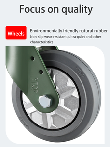 4 인치 산업용 고무 카트 바퀴 회전 잠금 캐스터 헤비 듀티 고무 캐스터 바퀴 - Product Image 2