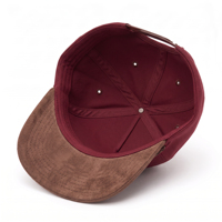 Casquette de baseball personnalisée à 5 panneaux avec corde, visière en daim, patch brodé, style vintage, pour l'extérieur, snapback, marque privée, vente en gros