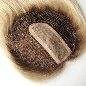 Perruque à cuticules 100% naturelles remy <span class=keywords><strong>pour</strong></span> femmes, <span class=keywords><strong>postiche</strong></span> avec <span class=keywords><strong>filet</strong></span> de poisson et haut en soie, attaché à la main, TP27 - Product Image 1